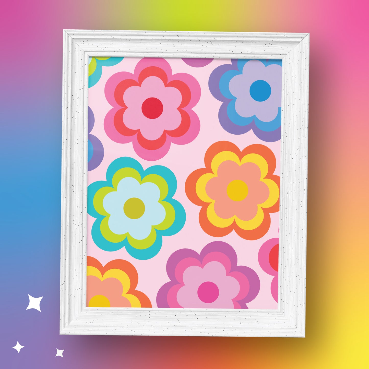 Groovy Flowers Print
