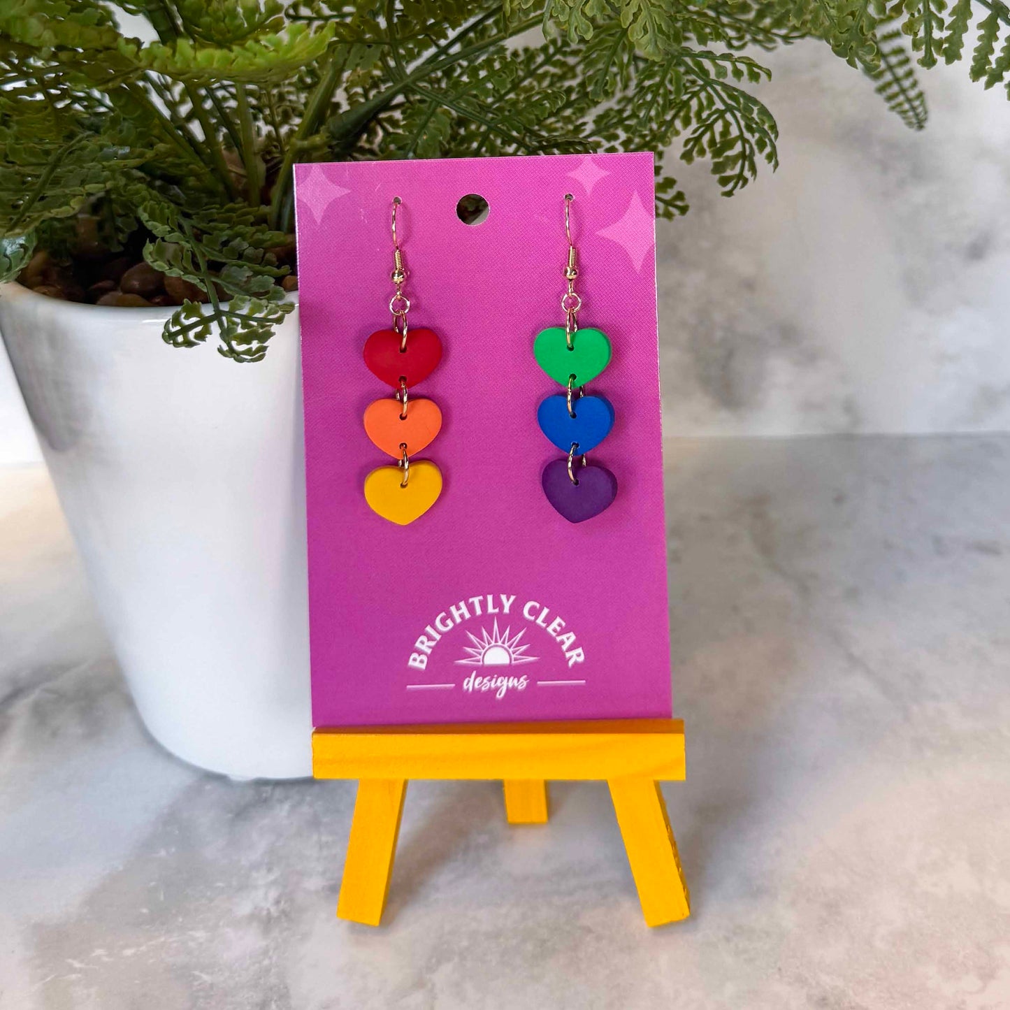 Rainbow Heart Earrings