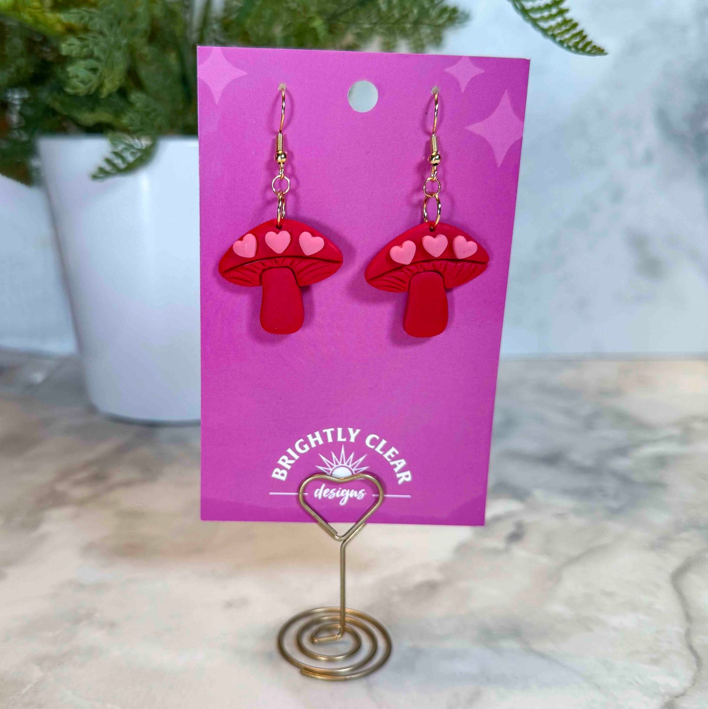Heart Mushroom Earrings
