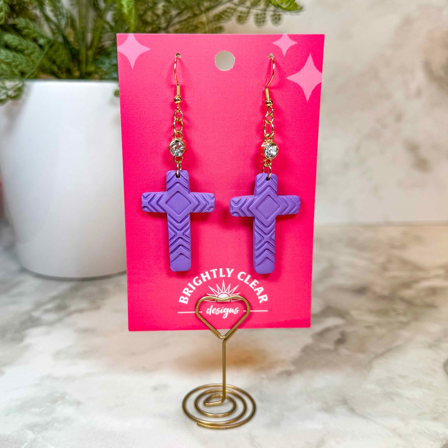Geometric Cross Earrings
