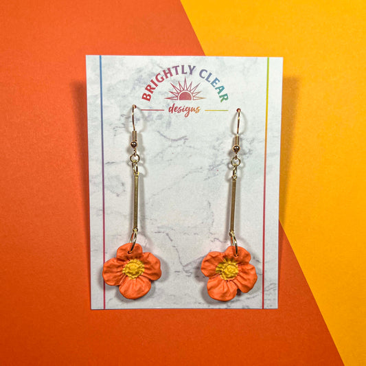 Fall Flower Drop Earrings