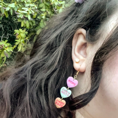 Candy Heart Anti-Vday Earrings