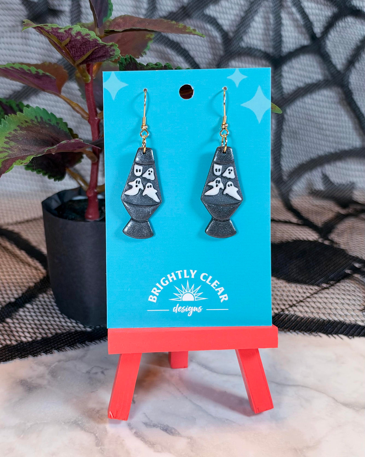 Ghost Lava Lamp Earrings