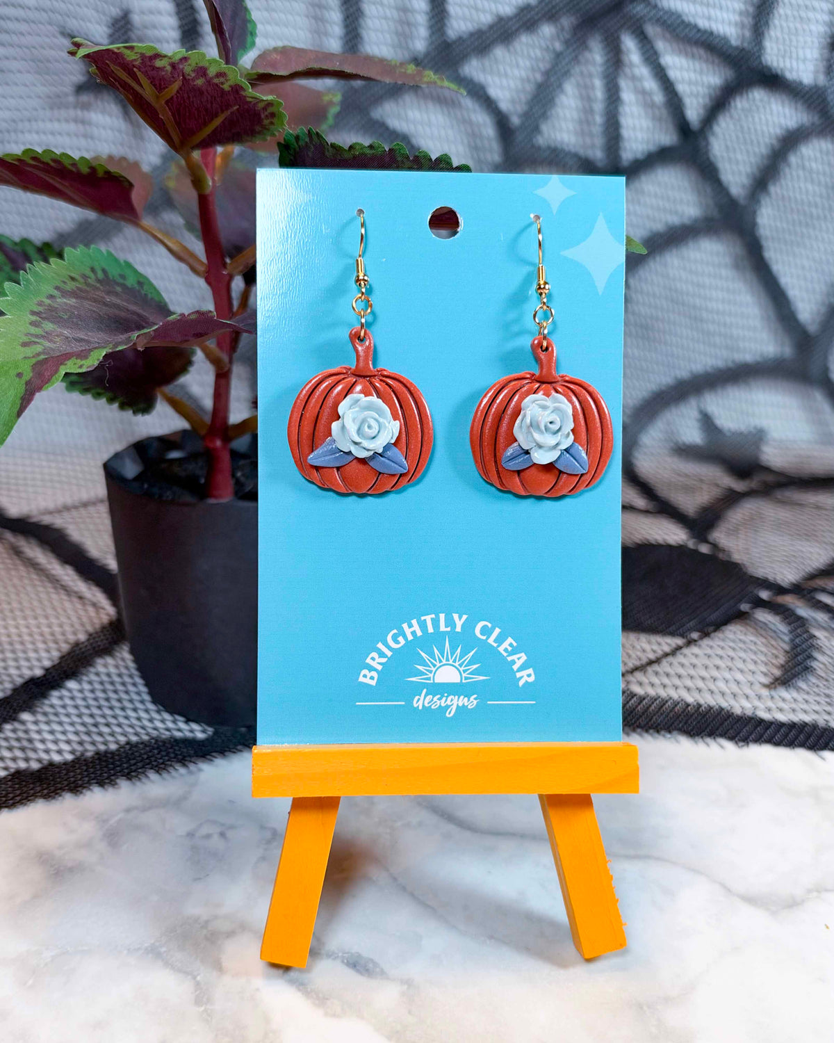 Pumpkin Rose Earrings