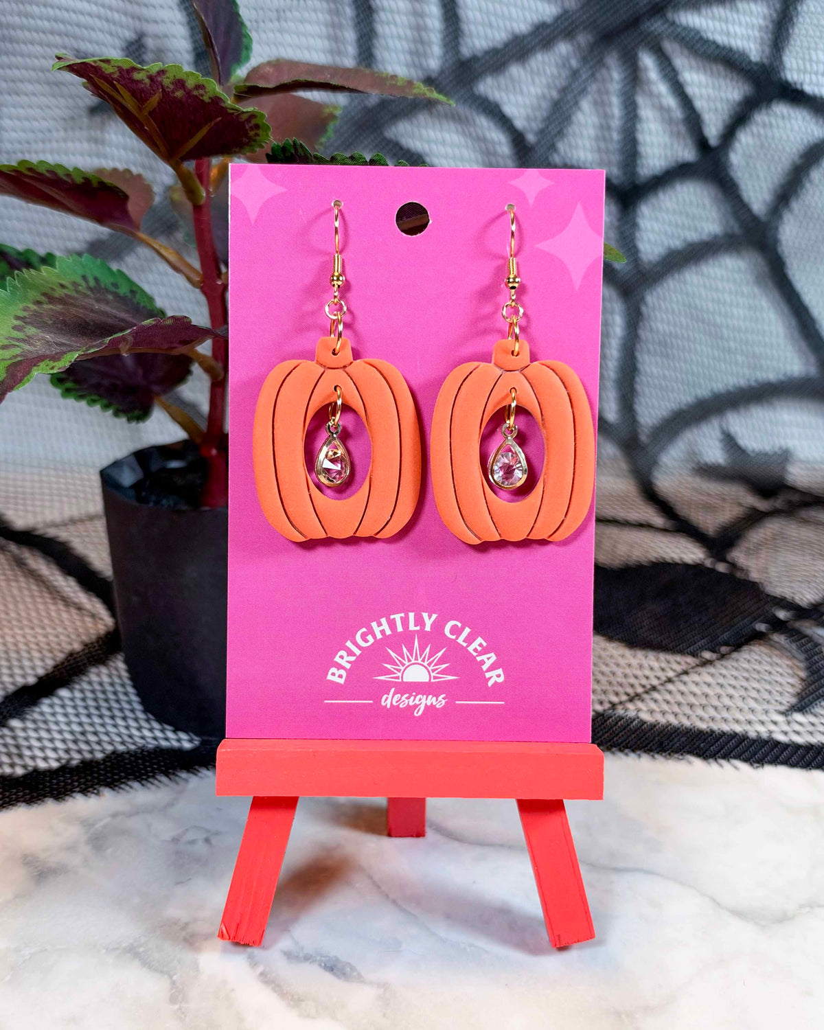 Pumpkin Dewdrop Earrings