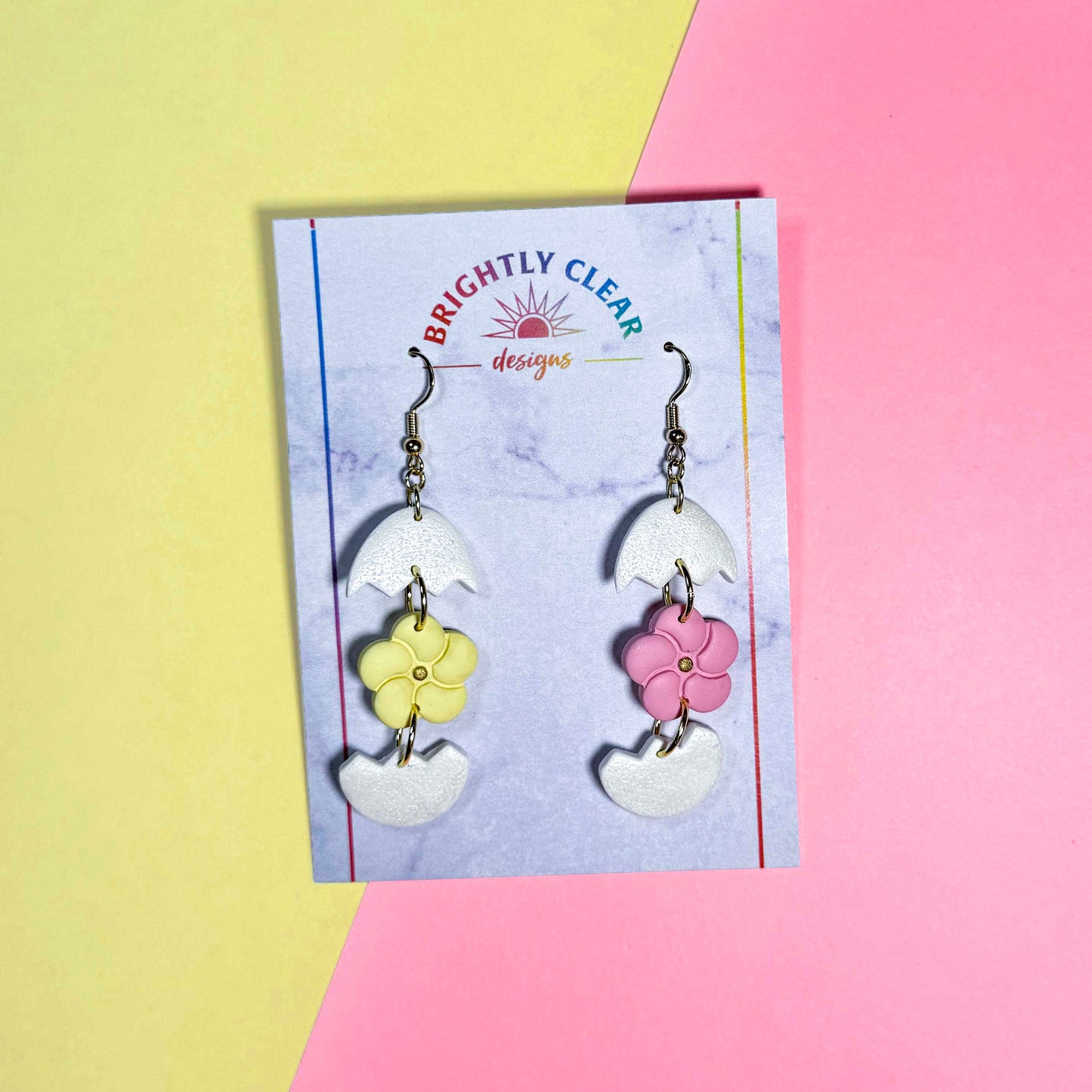 Broken Egg Flower Earrings