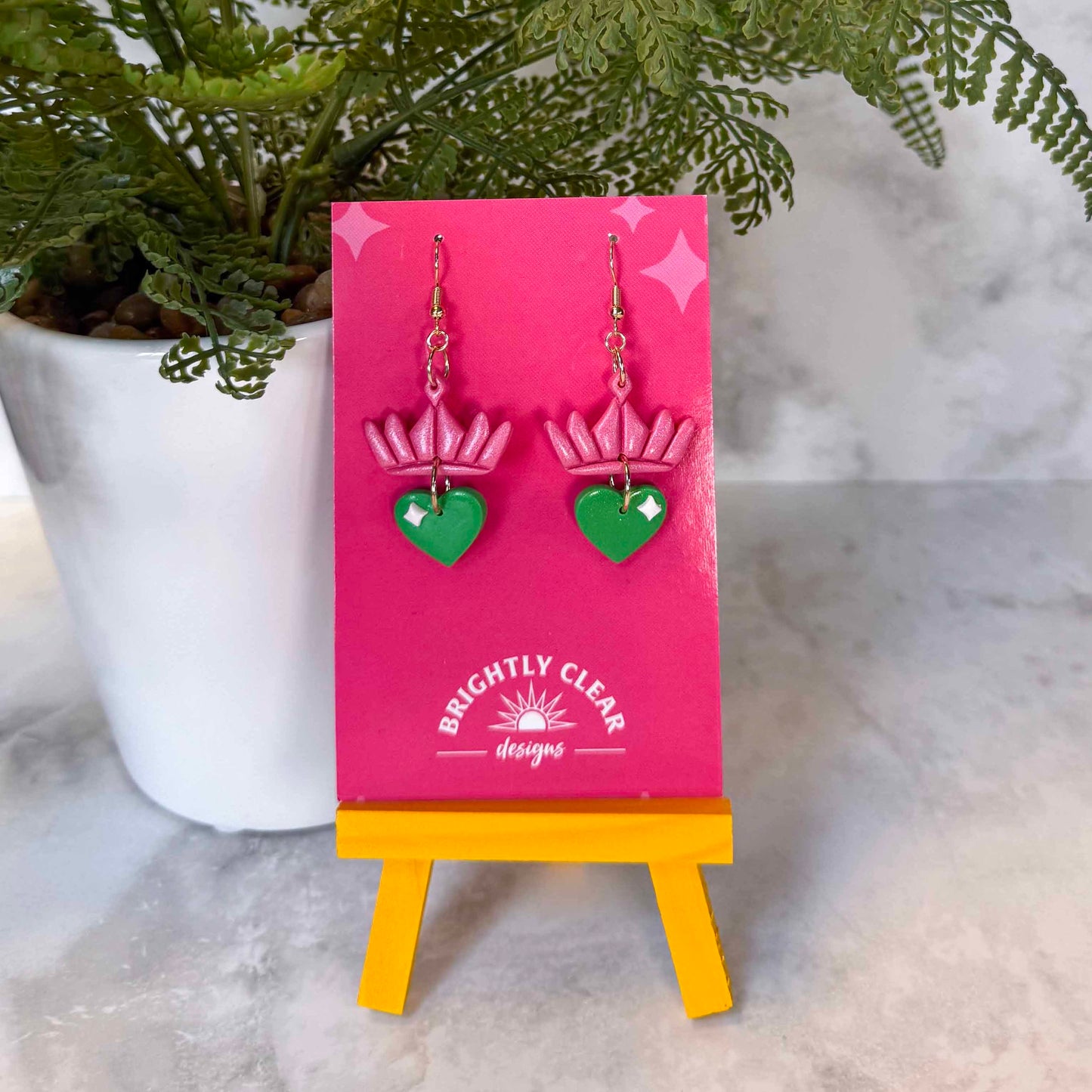 Wicked Crown & Heart Earrings