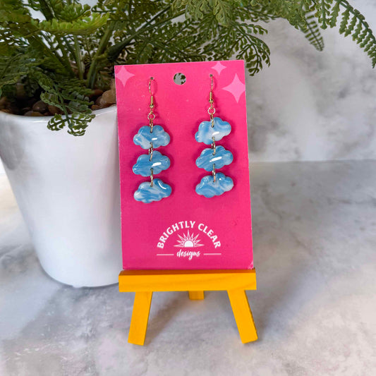 Triple Cloud Earrings
