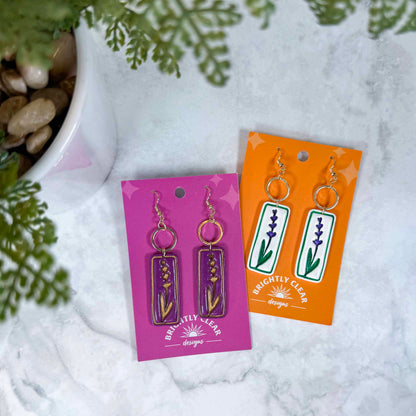 Lavender Frame Earrings