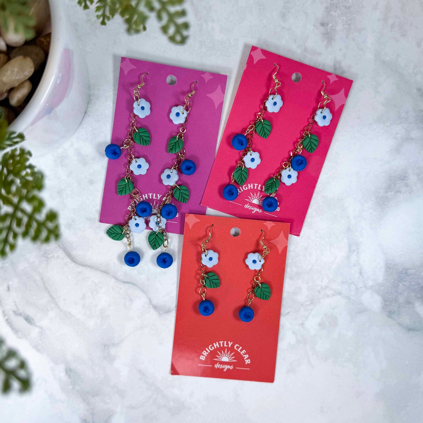 Blueberry String Earrings