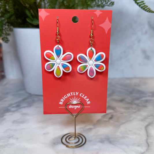 Retro Daisy Bezel Earrings