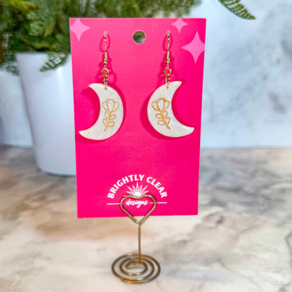 Floral Moon Earrings