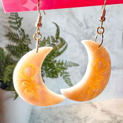 Floral Moon Earrings