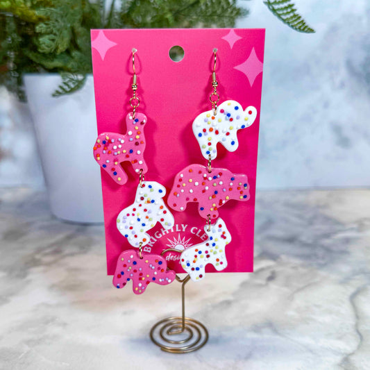 Animal Circus Earrings - Triple Dangle