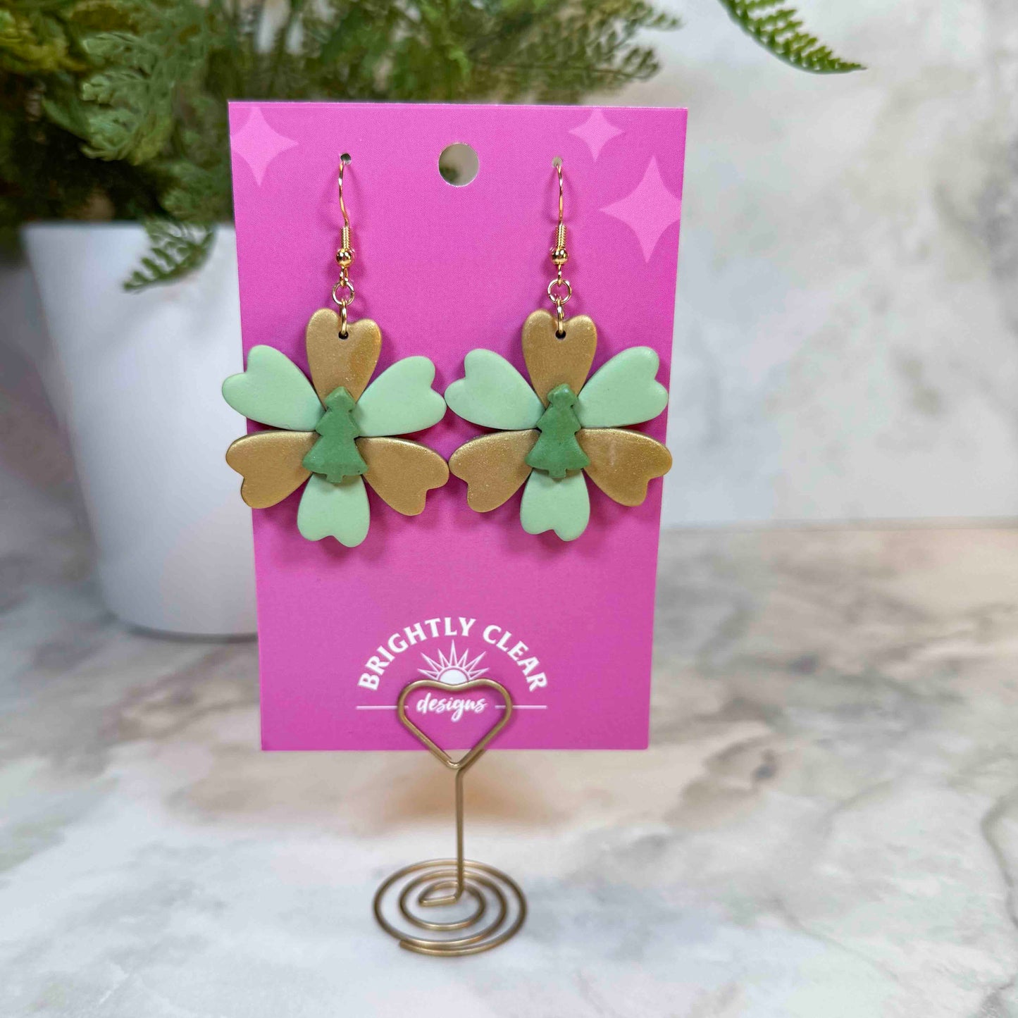 Holiday Flower Earrings - Trees