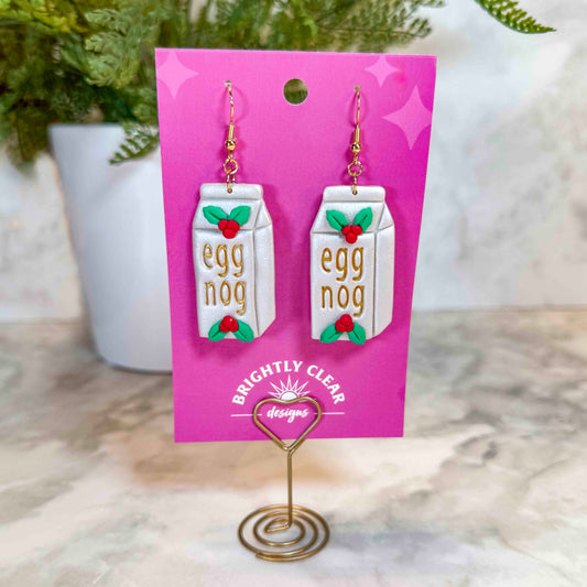 Holly Eggnog Earrings