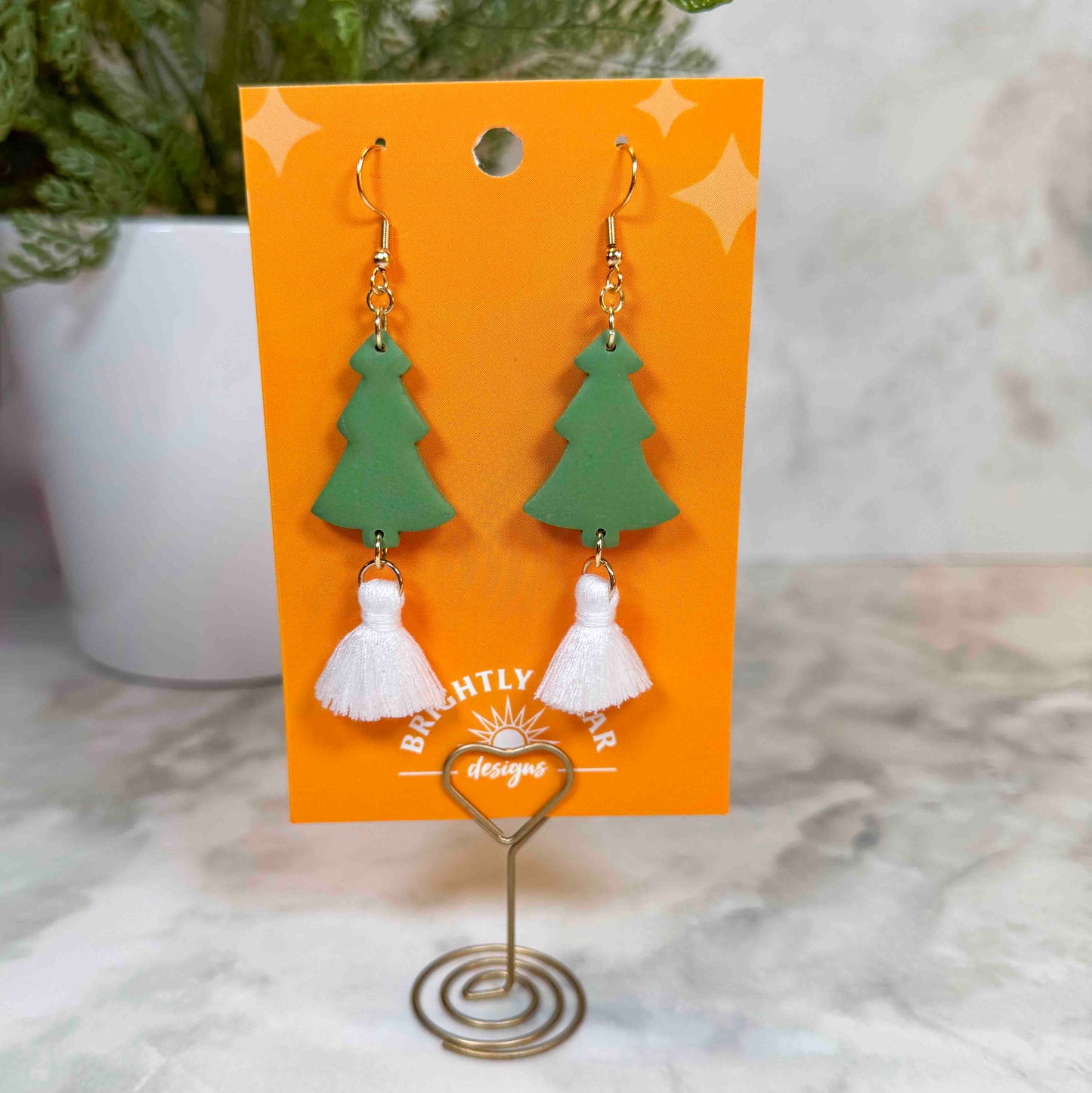 Christmas Tree Tassle Earrings