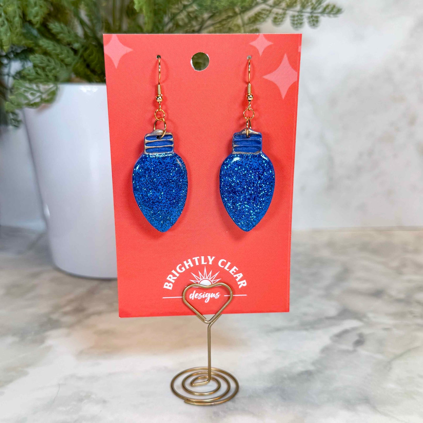 Glitter Lightbulb Earrings