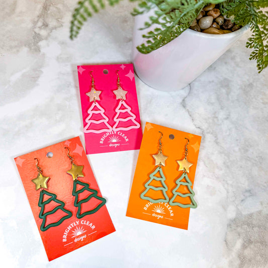 Christmas Tree Outline Earrings