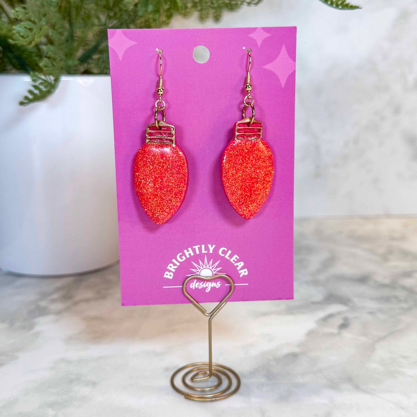 Glitter Lightbulb Earrings