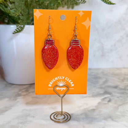 Glitter Lightbulb Earrings