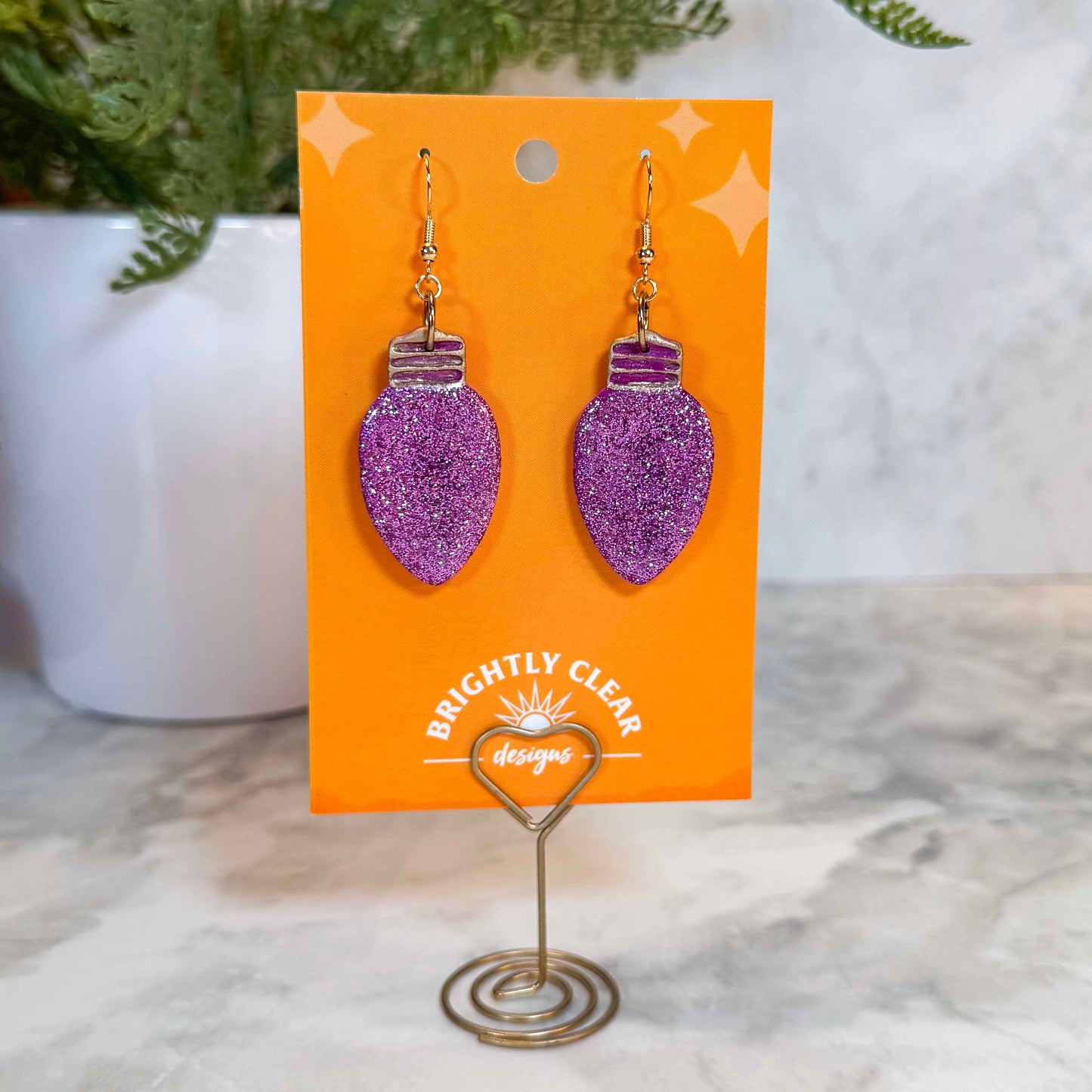 Glitter Lightbulb Earrings