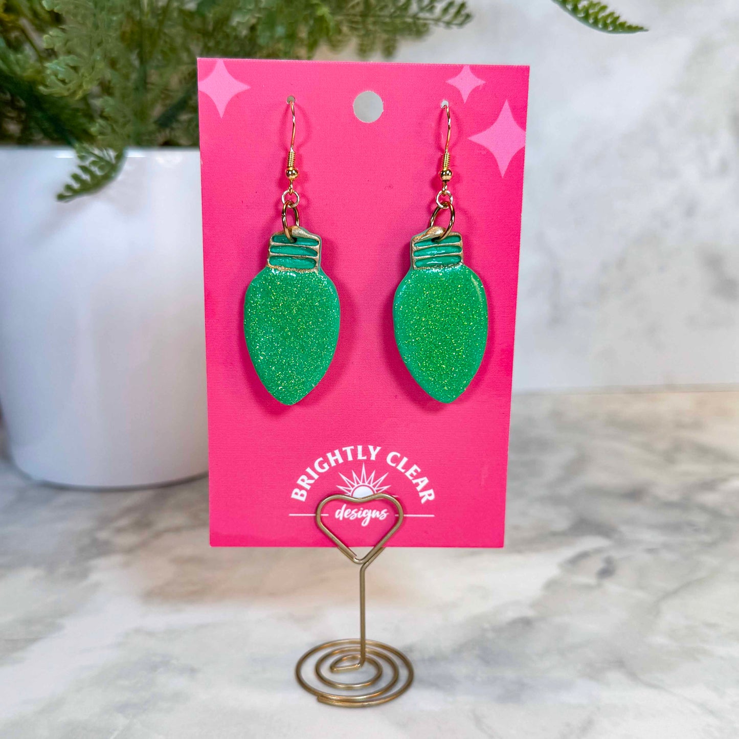 Glitter Lightbulb Earrings