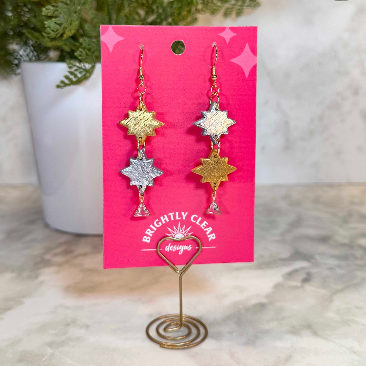 Foiled Star Earrings