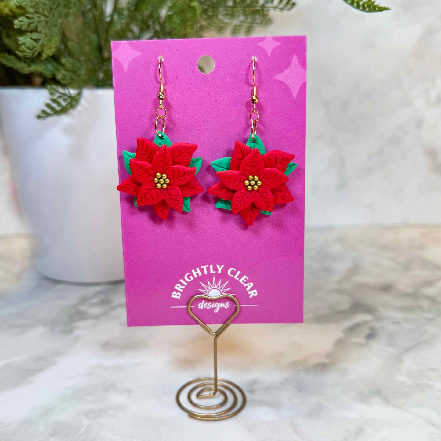 Poinsettia Earrings