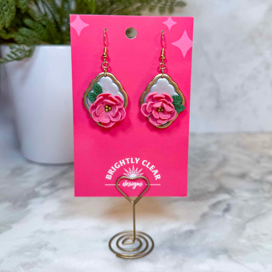 Framed Flower Earrings