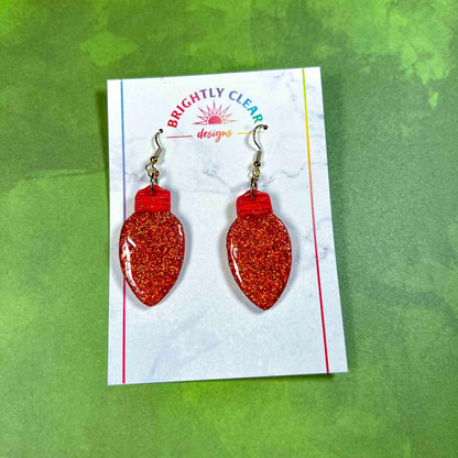 Glitter Lightbulb Earrings