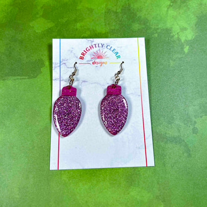 Glitter Lightbulb Earrings