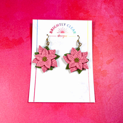 Poinsettia Earrings