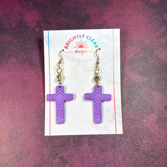 Geometric Cross Earrings