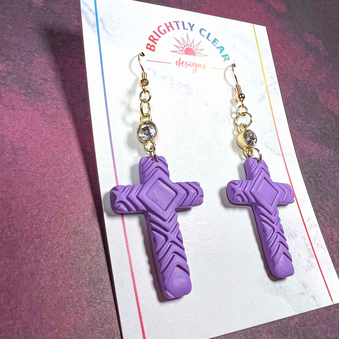 Geometric Cross Earrings