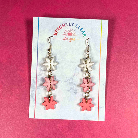 Pink Snowflake Earrings