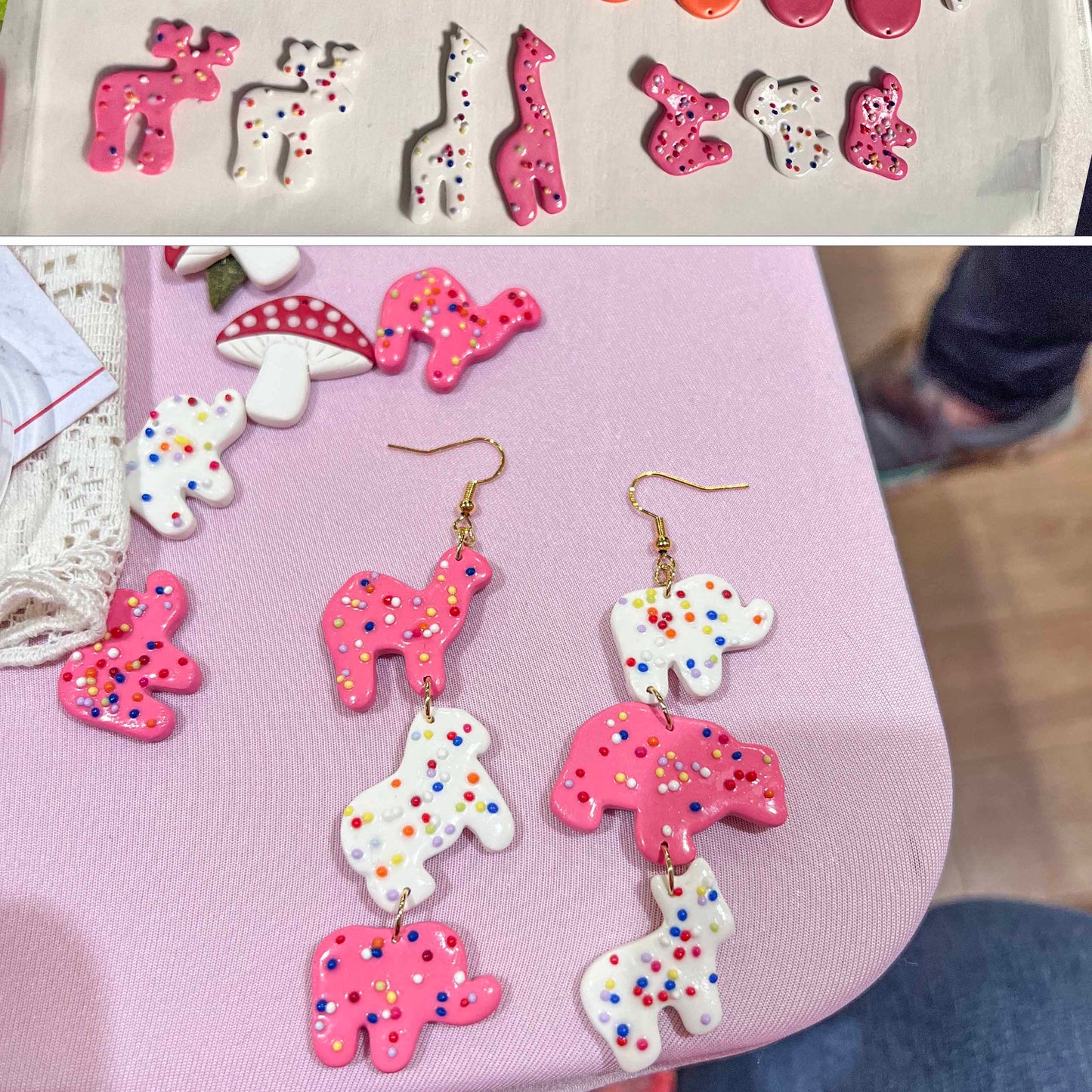 Animal Circus Cookie Earrings