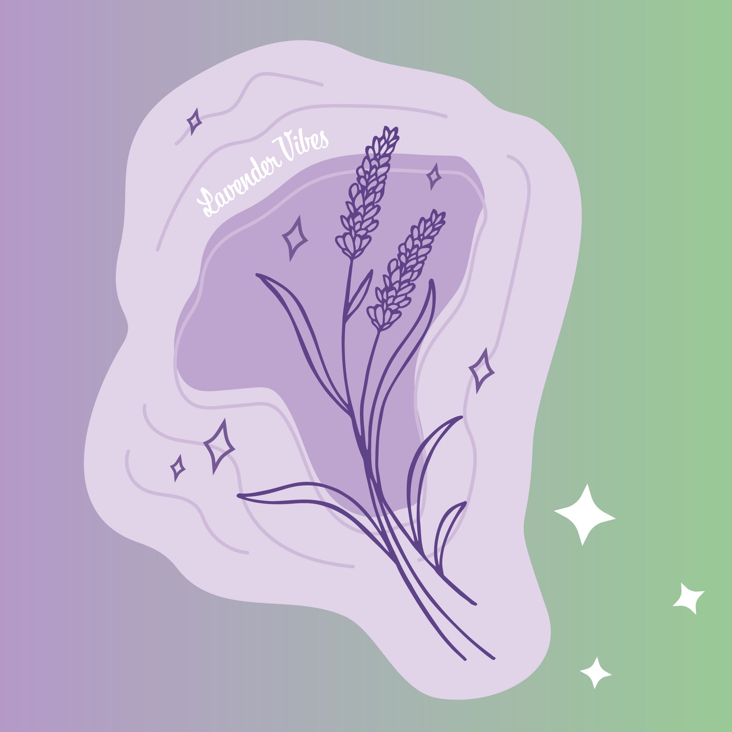 Lavender Vibes Sticker