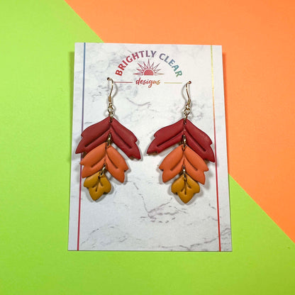 Leaf Tiers, Multi Color Earrings