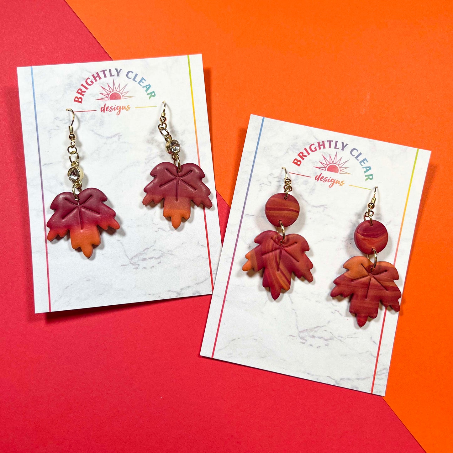 Maple Leaf Patterned Earrings