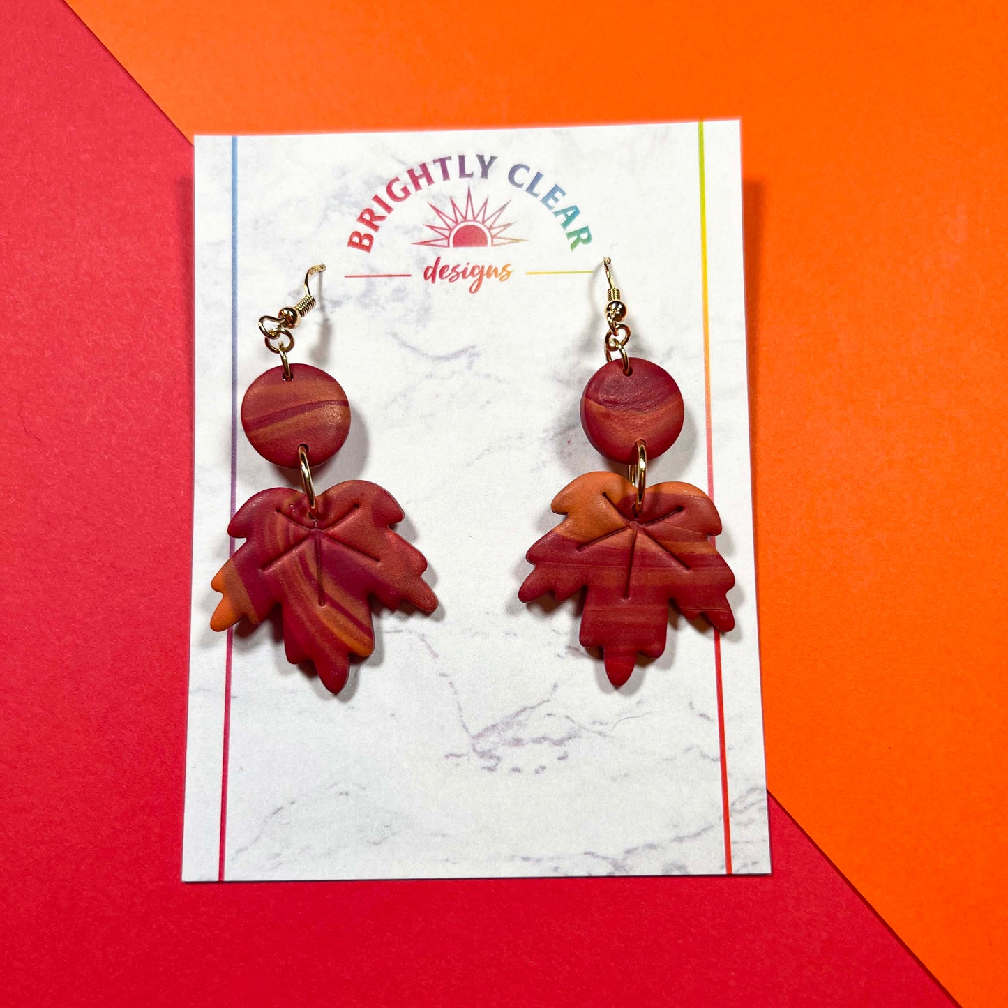 Maple Leaf Patterned Earrings