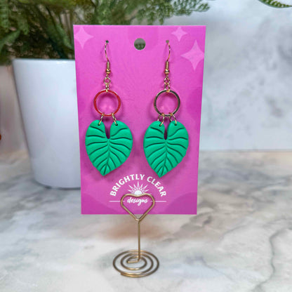 Philodendron Leaf Earrings