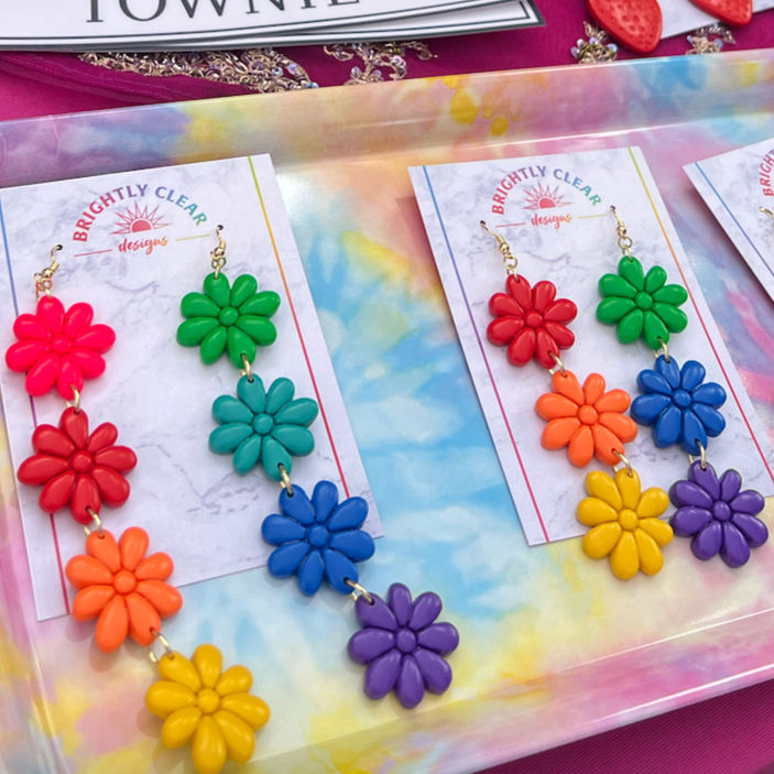 Rainbow Daisy Earrings