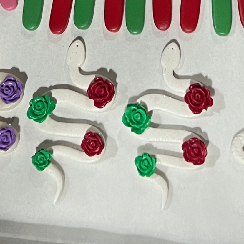 Christmas Snake Earrings